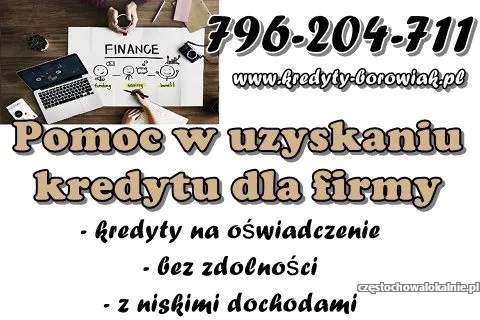 POMOGĘ UZYSKAĆ KREDYT DLA FIRM Z NISKIM DOCHODEM/ BEZ ZDOLNOŚCI!